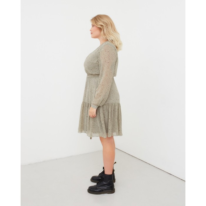 Платье мини женское MIST plus-size, размер 52, зелёное