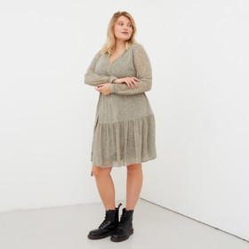 Платье мини женское MIST plus-size, размер 52, зелёное