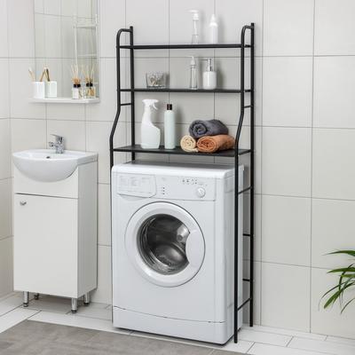 Стеллаж над стиральной машинкой, 68,5×156×26 см, чёрный