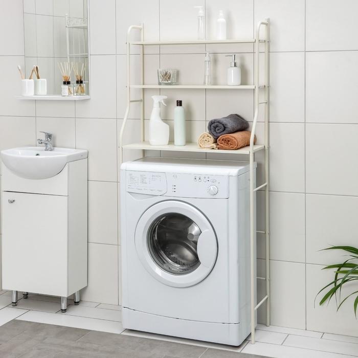 Стеллаж над стиральной машинкой, 68,5×156×26 см, бежевый - Фото 1