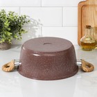 Кастрюля Доляна «Брауни», 4 л, d=20 см, h=11.5 см, антипригарное покрытие, индукция, литой алюминий, коричневая - Фото 3