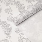 Бумага упаковочная крафт белый «Цветы» 0,68 x 8 м - Фото 1