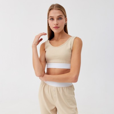 Топ домашний женский MINAKU: Home collection, бежевый, размер 44