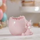 Подставка для яйца «Зайка», 9×6,5×7 см, цвет розовый - Фото 1