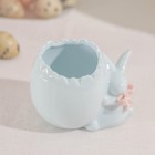 Подставка керамическая для яйца «Зайка», 9×6,5×7 см, цвет голубой - Фото 3