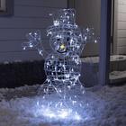 Светодиодная фигура «Снеговик» 65 × 90 × 20 см, металл, 31 В, свечение белое - фото 318682621