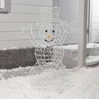 Светодиодная фигура «Снеговик» 65 × 90 × 20 см, металл, 31 В, свечение белое - Фото 2