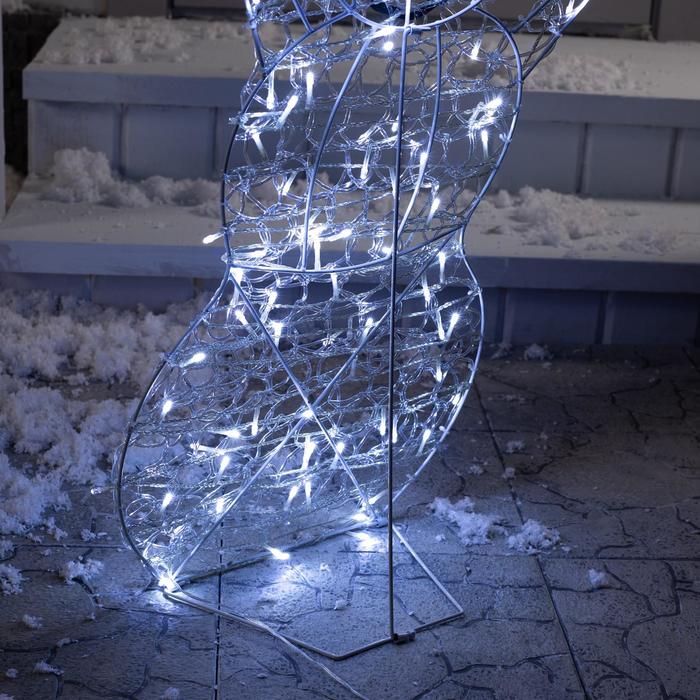 Светодиодная фигура «Снеговик» 65 × 90 × 20 см, металл, 31 В, свечение белое - фото 1885243930