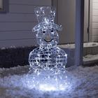 Светодиодная фигура «Снеговик» 48 × 89 × 22 см, металл, 31 В, свечение белое - фото 2961147