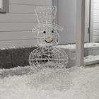 Светодиодная фигура «Снеговик» 48 × 89 × 22 см, металл, 31 В, свечение белое - фото 8882693