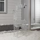 Светодиодная фигура «Кружевной олень» 60 × 105 × 18 см, металл, 31 В, мерцание, свечение белое - Фото 2