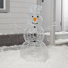 Светодиодная фигура «Снеговик» 65 × 90 × 50 см, металл, 31 В, свечение белое - фото 8091675