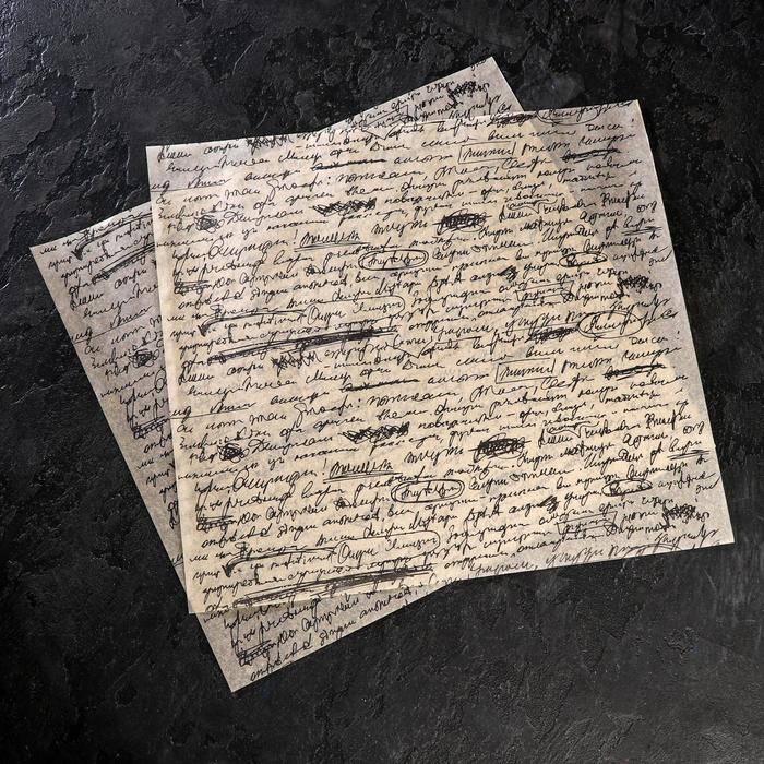 Подпергамент, пищевой "Рукопись", в листах, 0,38 х 0,42 м - фото 1902938523