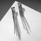 Серьги висячие «Голливуд» дождь, цвет серебро, 7.5 см - Фото 2