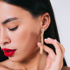 Серьги висячие «Голливуд» дождь, цвет золото, 7.5 см - Фото 3