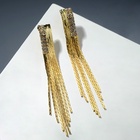 Серьги висячие «Голливуд» дождь, цвет золото, 7.5 см - Фото 4