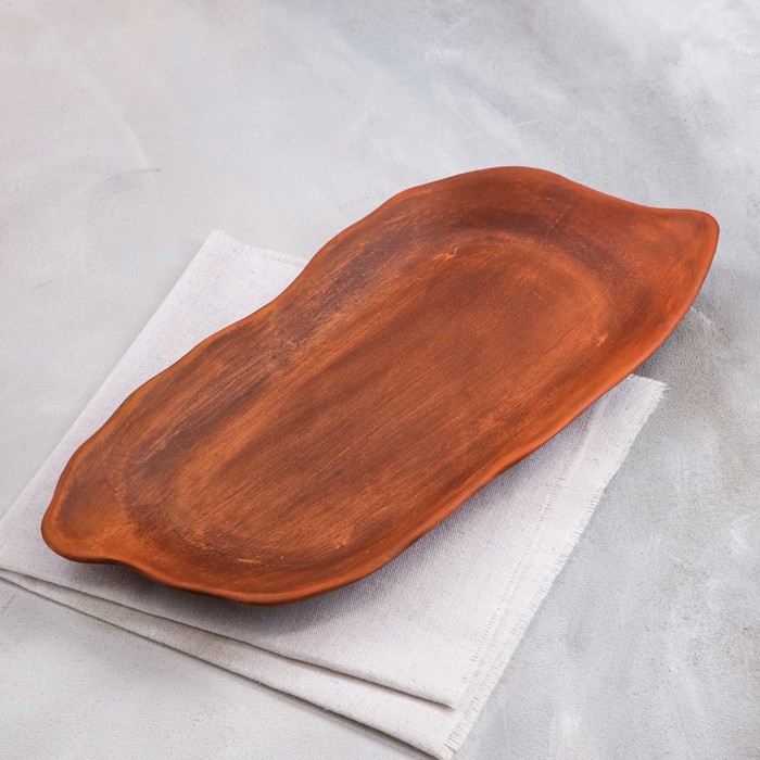Блюдо для подачи "Лагуна", красная глина, 38х17.5х3 см - Фото 1