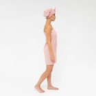 Набор для бани и ванной Этель «Вафля» полотенце 70×140 см+чалма 21×25 см, цв.розовый - Фото 12