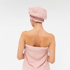 Набор для бани и ванной Этель «Вафля» полотенце 70×140 см+чалма 21×25 см, цв.розовый - Фото 14