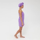 Набор для бани и ванной Этель «Вафля» полотенце 70*140 см+чалма 21*25 см, цв.фиолетовый - фото 53807070