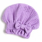 Набор для бани и ванной Этель «Вафля» полотенце 70*140 см+чалма 21*25 см, цв.фиолетовый - фото 53807064