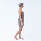 Набор для бани и ванной Этель «Вафля» полотенце 70*140 см+чалма 21*25 см, цв.коричневый - фото 61014527