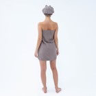 Набор для бани и ванной Этель «Вафля» полотенце 70*140 см+чалма 21*25 см, цв.коричневый - фото 61014528