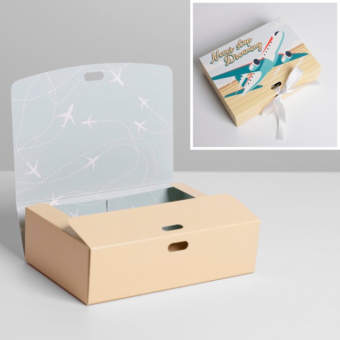 Коробка подарочная складная двухсторонняя, упаковка, «Путешествие», 16,5 х 12,5 х 5 см