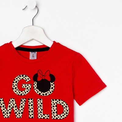 Футболка для девочки KAFTAN: Go wild, красная, рост 110-116 см