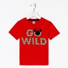 Футболка детская "Go wild" Минни Маус, рост 110-116, красный 7151405 - фото 16374740