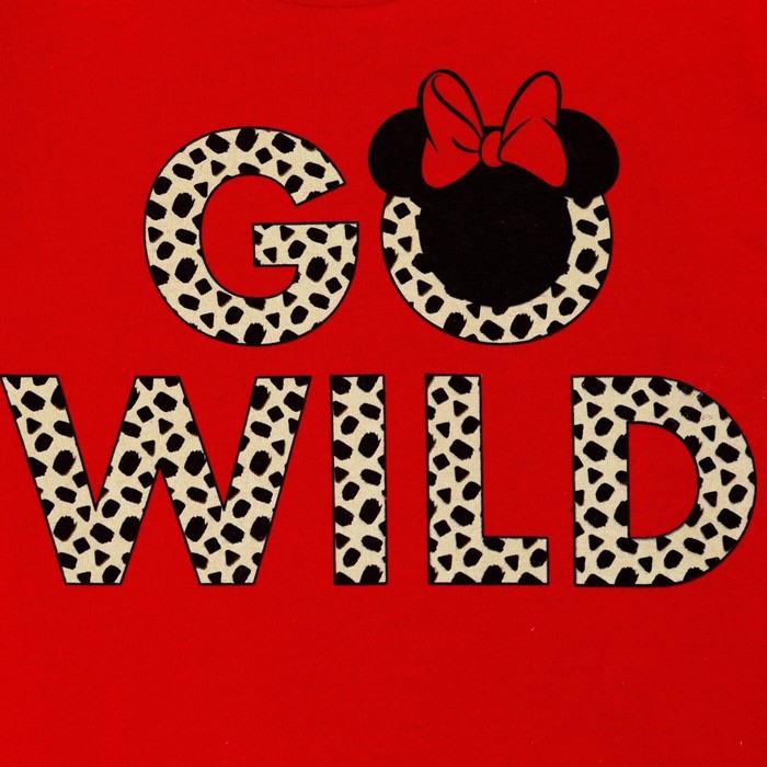 Футболка детская "Go wild" Минни Маус, рост 110-116, красный - фото 1907314317