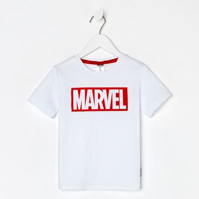 Футболка MARVEL, рост 86-92 см, белая