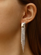 Серьги висячие "Голливуд" квадрат и нити, цвет серебро - фото 809468516