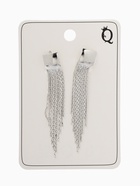 Серьги висячие "Голливуд" квадрат и нити, цвет серебро - фото 809468517