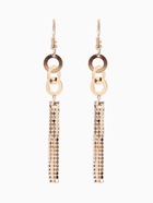 Серьги висячие со стразами «Вечерние» нить и кольцо, цвет белый в золоте,10 см 7449667