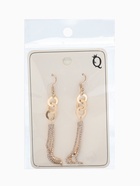 Серьги висячие со стразами «Вечерние» нить и кольцо, цвет белый в золоте,10 см 7449667