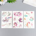 Татуировка на тело фосфорная "Единорожки" МИКС 12х7,5 см - фото 22634609