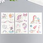 Татуировка на тело фосфорная "Единорожки" МИКС 12х7,5 см - фото 22634612