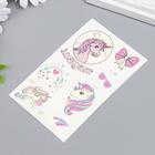 Татуировка на тело фосфорная "Единорожки" МИКС 12х7,5 см - фото 22634615