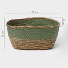 Корзина для хранения плетёная ручной работы LaDо́m «Лео», 25×18×12 см, цвет зелёный - Фото 2