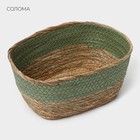 Корзина для хранения плетёная ручной работы LaDо́m «Лео», 25×18×12 см, цвет зелёный - Фото 3