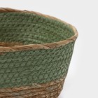 Корзина для хранения плетёная ручной работы LaDо́m «Лео», 25×18×12 см, цвет зелёный - Фото 5