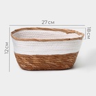 Корзина для хранения LaDо́m «Лео», плетёная, ручной работы, солома, 27×18×12 см, белая - Фото 2