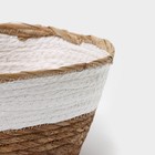 Корзина для хранения плетёная ручной работы LaDо́m «Лео», 28×17,5×11,5 см, цвет белый - Фото 4