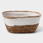 Корзина для хранения LaDо́m «Лео», плетёная, ручной работы, солома, 27×18×12 см, белая - Фото 4