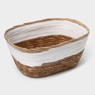 Корзина для хранения LaDо́m «Лео», плетёная, ручной работы, солома, 27×18×12 см, белая - Фото 5