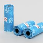 Пакеты для уборки за собаками с печатью (3 рулона по 15 пакетов 29х21 см), голубые - фото 9749575