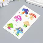 Татуировка на тело цветная "Грибочки" 12х7,5 см - фото 21391409