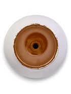 Набор горшков для цветов «Лотос», 4 шт., с поддоном, 0.4 / 1 / 2.5 / 5 л, керамика, белые с зелёными полосками 7454662