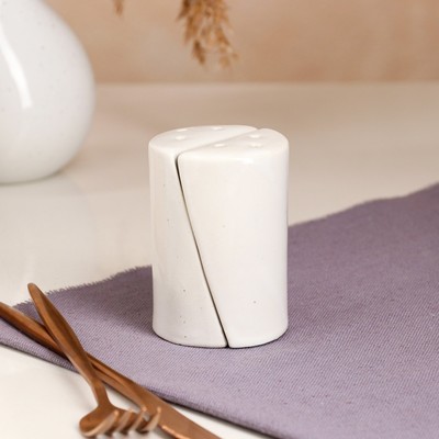 Набор для специй «Рубикон», 2 предмета, белый, керамика, 6.5×6.5×8.7 см